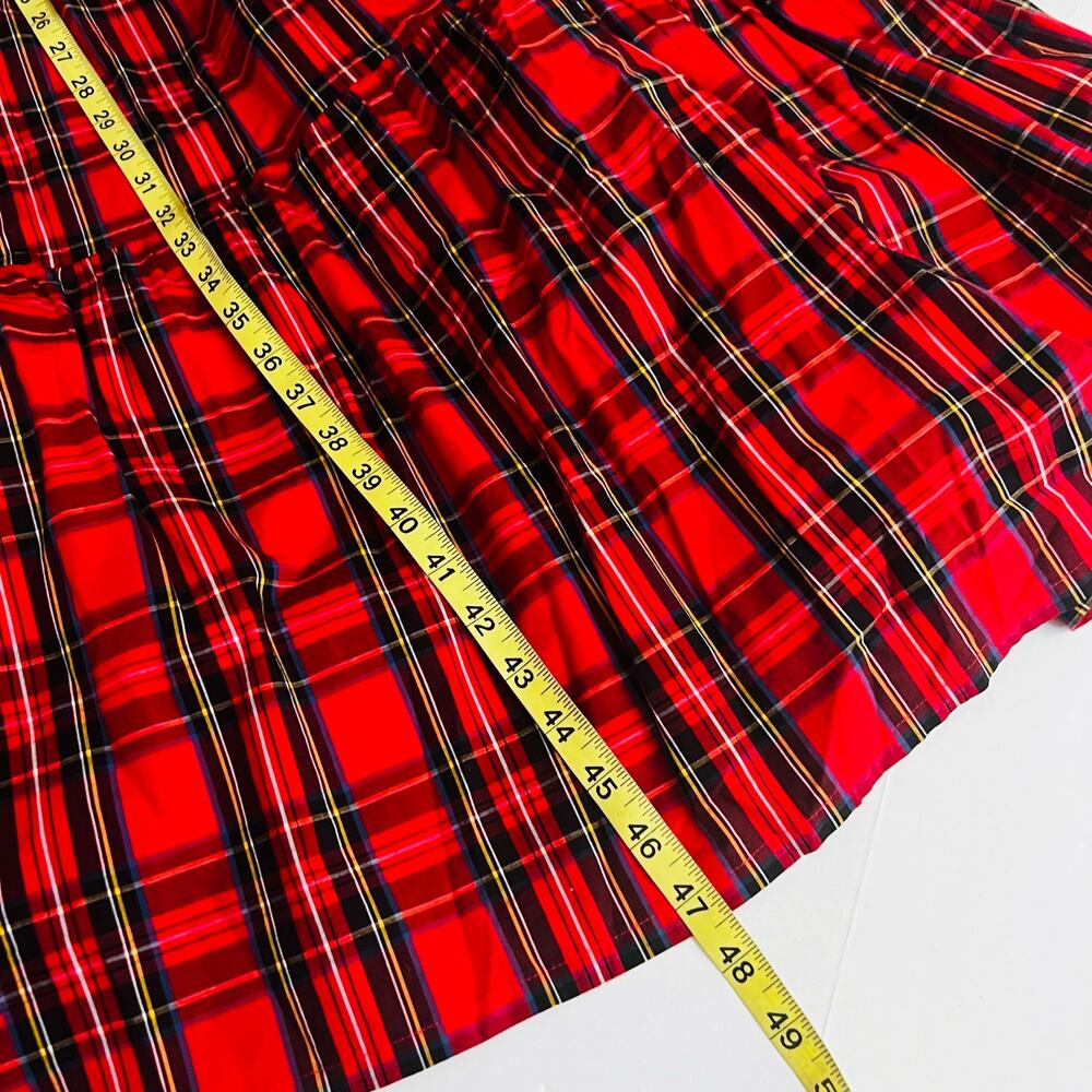 J. Crew Tartan Plaid Tiered Sleeveless Dress Size 20 Red Multicolor - Picture 9 of 10